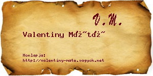 Valentiny Máté névjegykártya