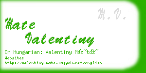mate valentiny business card